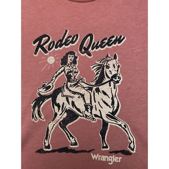Wrangler Tops - Wrangler Rodeo Queen T-Shirt Size XL Burnt Orange Cowgirl Western Reto Style Tee